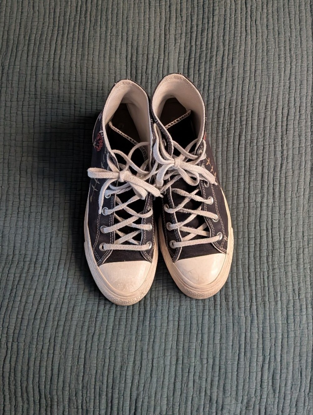 Converse Black Chuck Taylor All Star Lift Platform Enchanted Garden Sneakers
